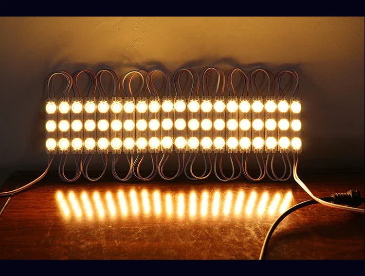 200pcs DC12V 2835 3LED Module Injection Outdoor Waterproof IP67 Strip Light for Shop Signboard Advertisement Sign Letter Decor