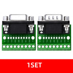 DB9 RS232 Serial Breakout Board: 9-Pin Solderless Connectors (Female & Male) – Terminal Adapter