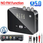 Bluetooth 5.0 Receiver Transmitter FM Stereo AUX 3.5mm Jack RCA Optical Wireless Audio Adapter Remote Control For TV  Car Kit