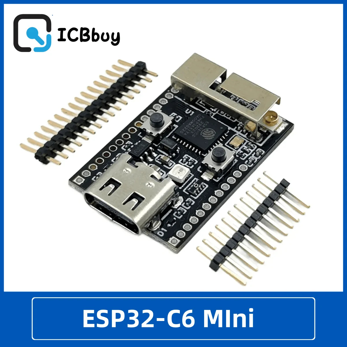 Wifi6 ESP32 C6 Development Board with Crystal Oscillator RGB LED 4MB FLASH Low Power RISC-V 32-Bit ESP32-C6 N4 BT Wifi Module