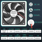 YOUNUON 5V 12V 24V 120mm Fan Sleeve/Ball Cooling Fan 120x120x25mm DC Brushless Cooler Fan for PC Laptop Computer Case