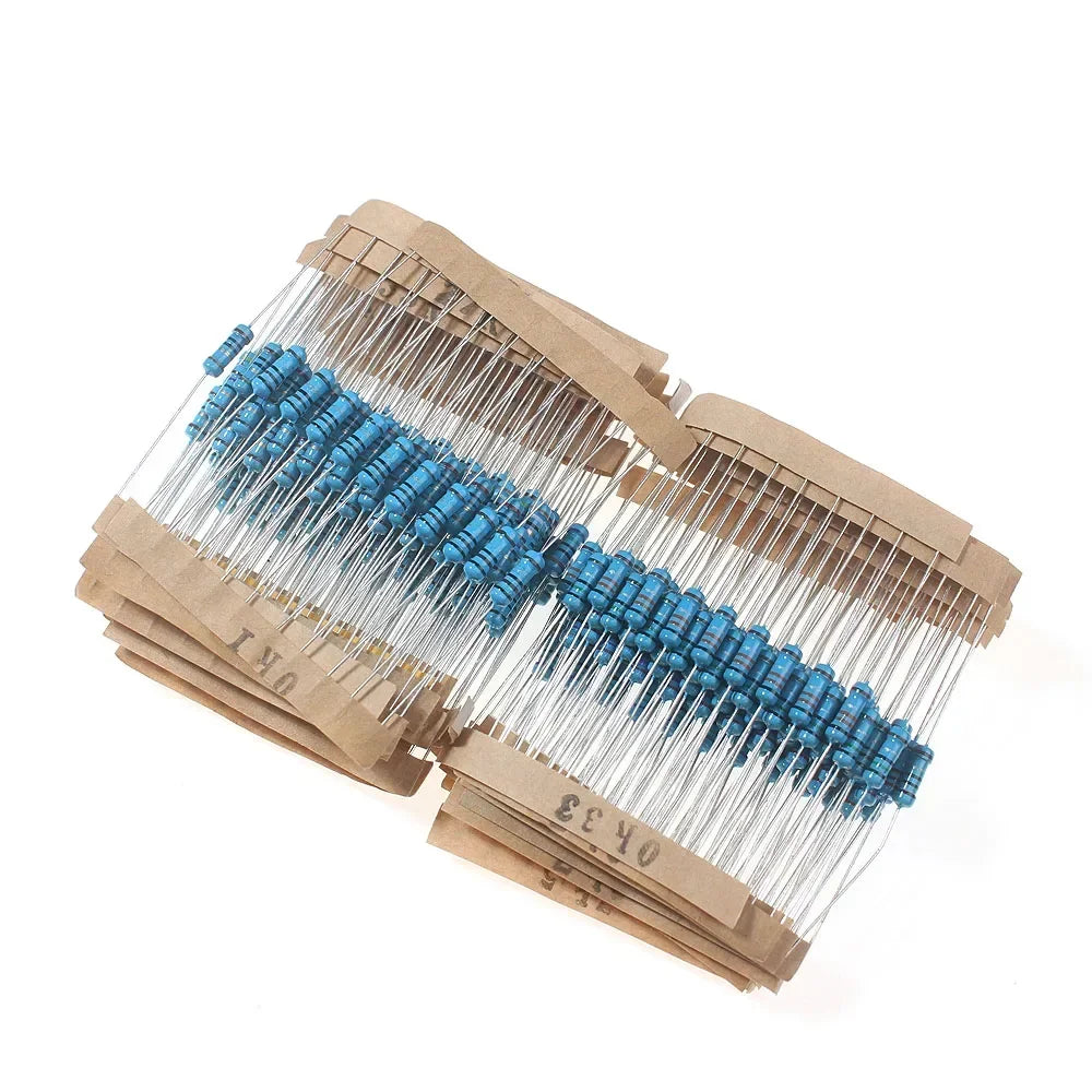 150/300PCS 0.5W 1W 2W 3W Metal Film Resistor Kit 1% High precision 0.1R~750R Electronica Kit diy electronic components 30values