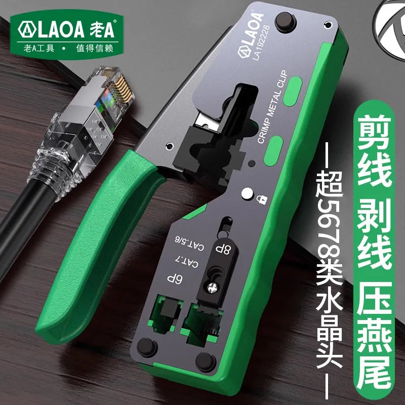 LAOA Network Crimping Tool Ethernet Cable Crimper Pliers for RJ45 RJ11 Connector Professional Wire Stripper Cutter Crimper