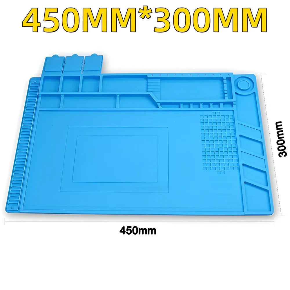 Soldering Mat ESD Antistatic Heat Resistant Insulation Work Mat Soldering Station Kit Silicone Repair Pad Maintenance Platform