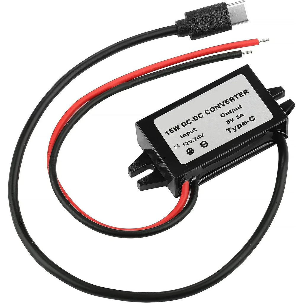 Waterproof 12V/24V to 5V Converter DC-DC Buck Module Power Adapter USB-A Female/C Type/Dual USB/Open Wire Connector