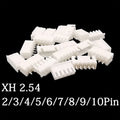 100Pairs(200Pcs) JST XH 2.54mm 2/3/4/5/6/7/8/9/10 Pin Male Plug + Female Socket Housing JST Wire Connectors Adaptor XH 2.54 2p