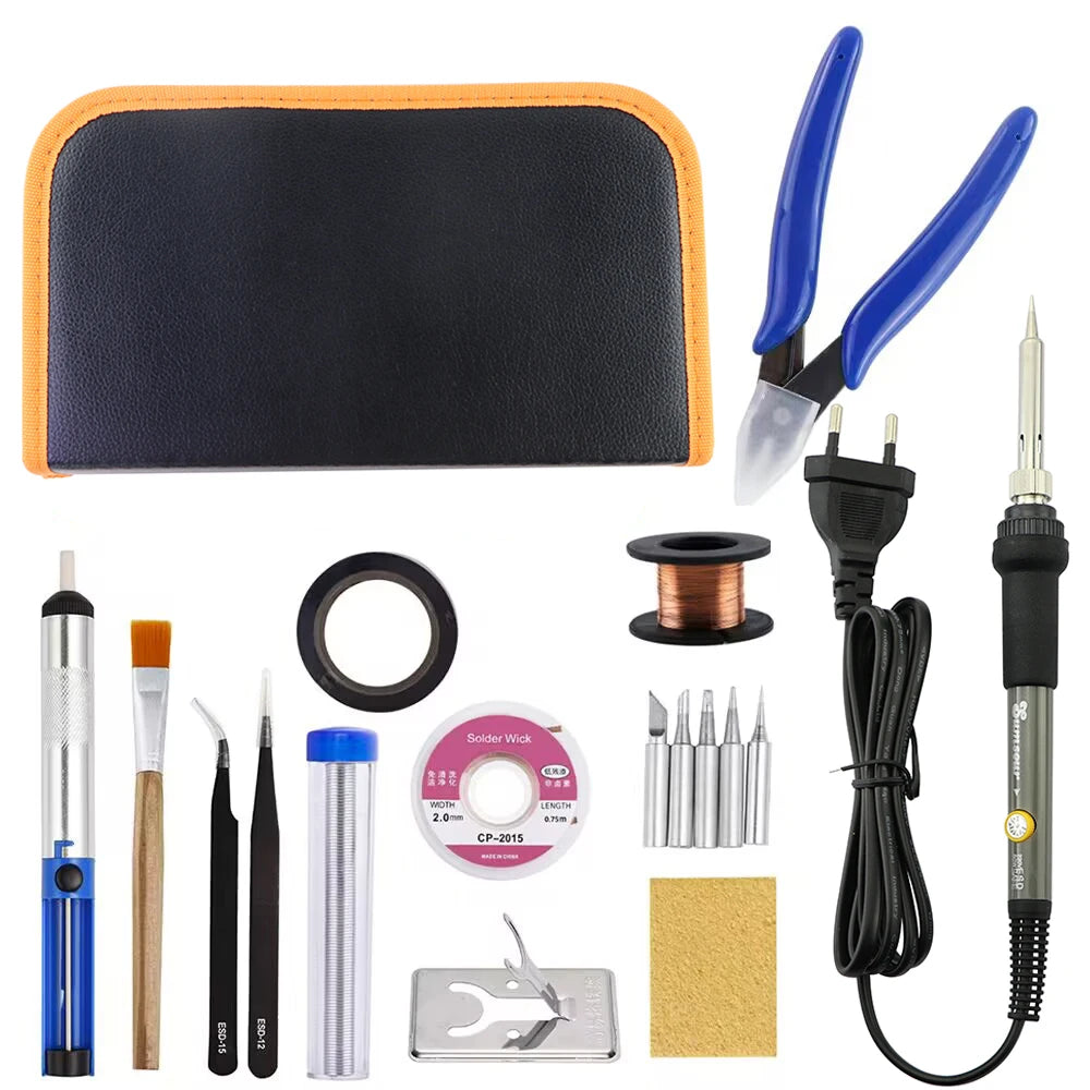 Sumsour Electric Soldering Iron 60W 220V / 110V Adjustable Temperature Welding Rework Solder Repair Tools Kit