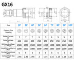 GX12 GX16 GX20 Aviation Connector 2 3 4 5 6 7 8 9 10 12 Pin Male Female Circular Metal Cable Plug Panel Mount Socket Industrial