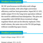 DC5.5-32V to 5V/1A Voltage Regulator Replace TO-220 LM7805 5V Positive Voltage Regulators Input 5.5-32v To 5v1a Buck Module
