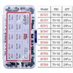 TO92 TO126 TO220 DIP Triode PNP NPN Field-Effect Transistor Assorted Kit Mosfet Thyristor mixed set