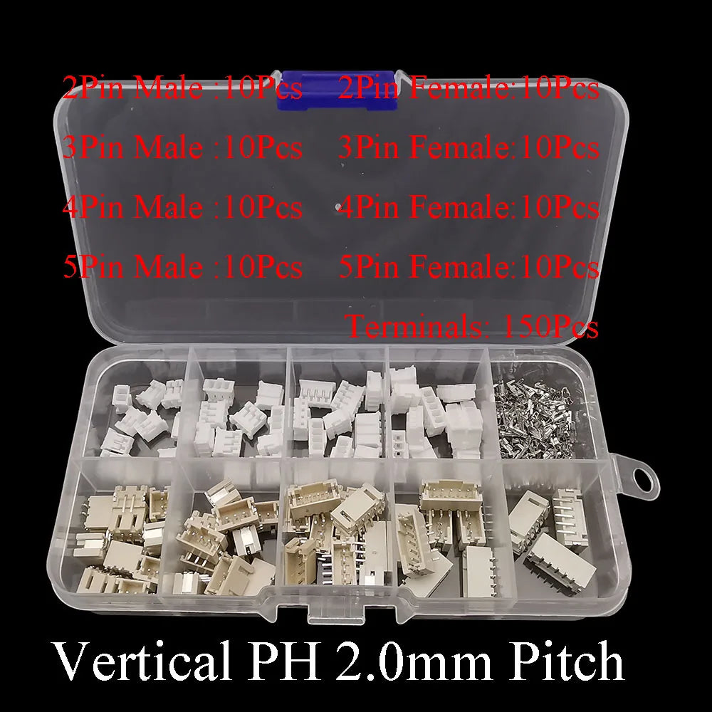1Box SH 1.0MM/JST 1.25mm/ZH 1.5mm/PH 2.0mm/XH2.54mm/VH 3.96mm Male Plug Female Socket Housing Crimp Terminal Connector Kit
