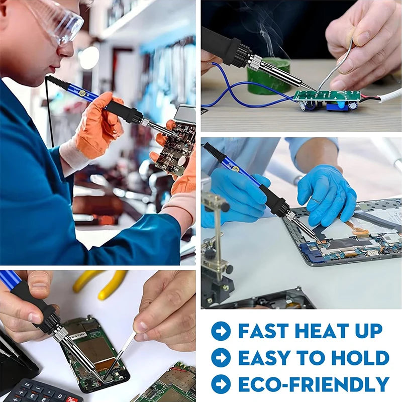 220V 60W 1/3/5/7/8/9Pcs Adjustable Temperature Electric Soldering Iron Electric Soldering Iron Welding Solder Repair Tool