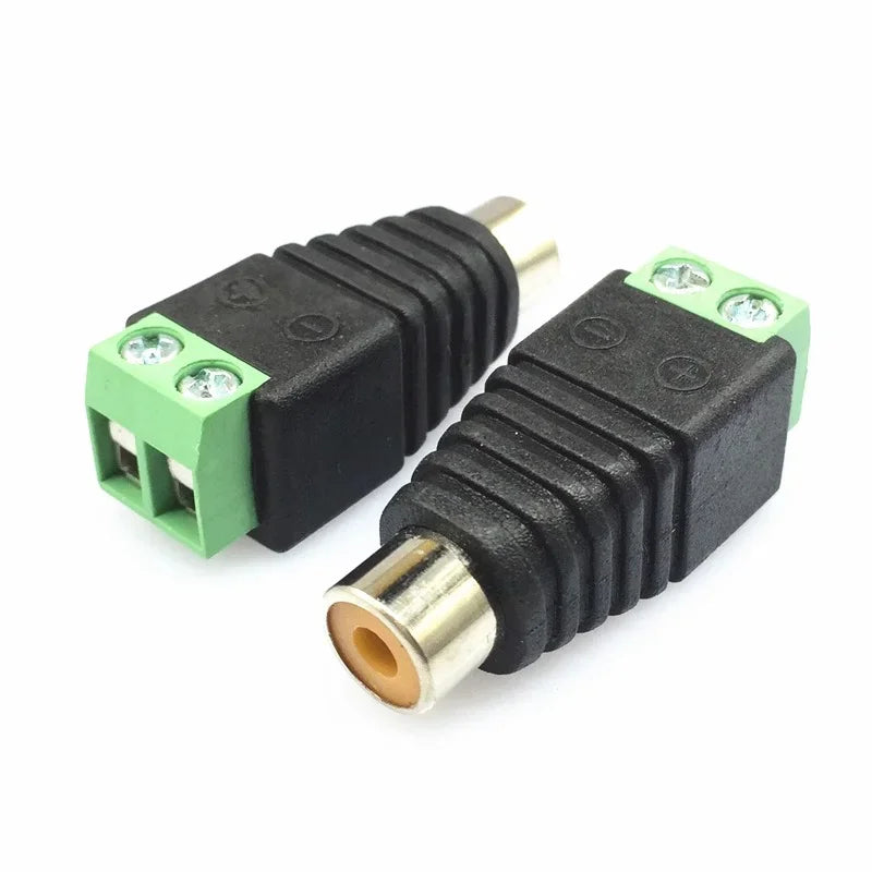 4/8/20PCS RCA Female/Male Jack AV Screw Connector Adapter Jack RCA Terminal Block CAT5 To Camera CCTV Video Balun