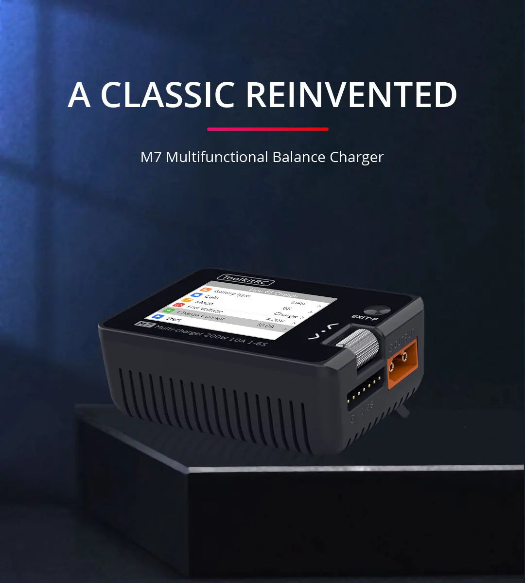 ToolkitRC M7 200W 10A Balance Charger Discharger With Voltage Servo Checker ESC Tester 1-6S Lipo Battery Charger