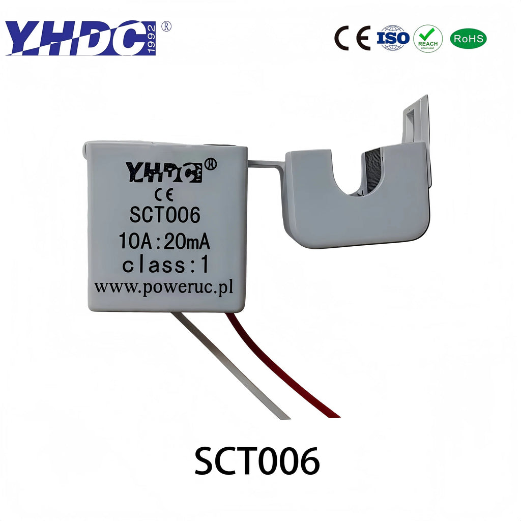 YHDC Split Core Current Transformer SCT006 Rated Input 1A/5A/10A/20A Output 1mA/2.5mA/5mA/10mA/20mA/25mA Accuracy 1%/0.5%