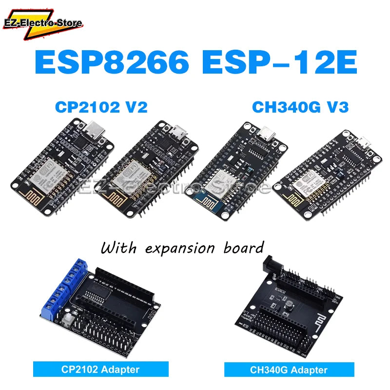 Wireless Module CH340 CP2102 NodeMcu V3 V2 Lua WIFI Internet of Things Development Board Based TypeC ESP8266 ESP-12E EZ-Electro