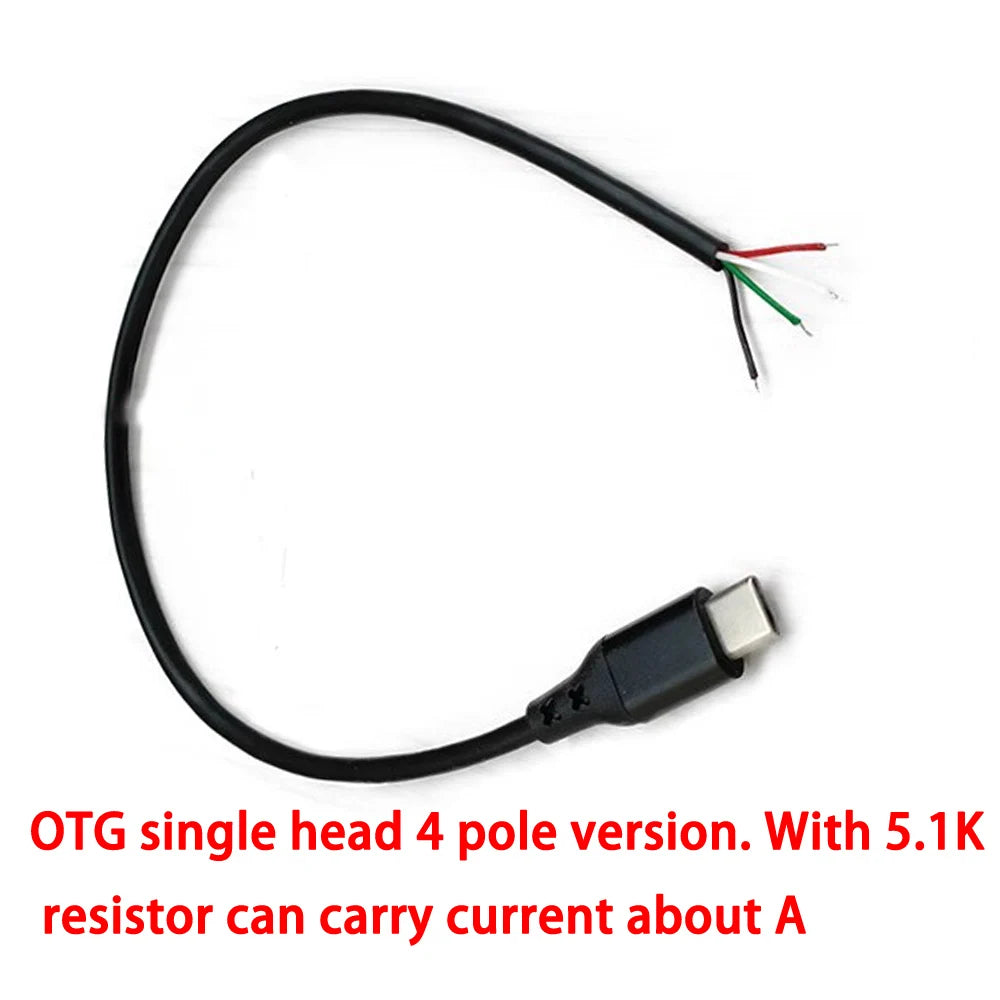 1pcs Type-C Male Single Head Charging Cable 4/5/6/8pcs DIY Cable with OTG Function Charging Treasure Aging Test Cable