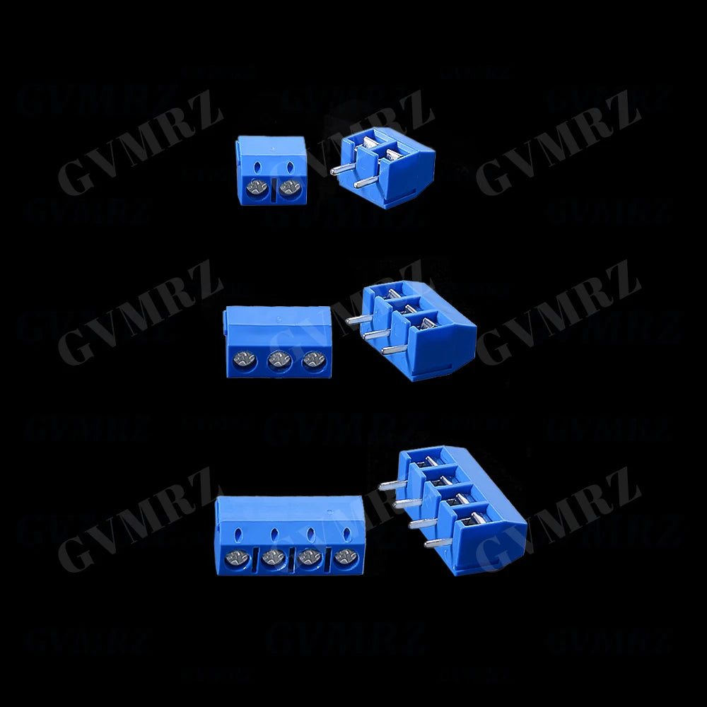 100PCS 2P PCB Screw Terminal Block Connector KF301 Pitch 5.0MM 2P 3P 4P Splicable Kit Box KF301-2 Blue KF301-2P KF301-3P KF-301