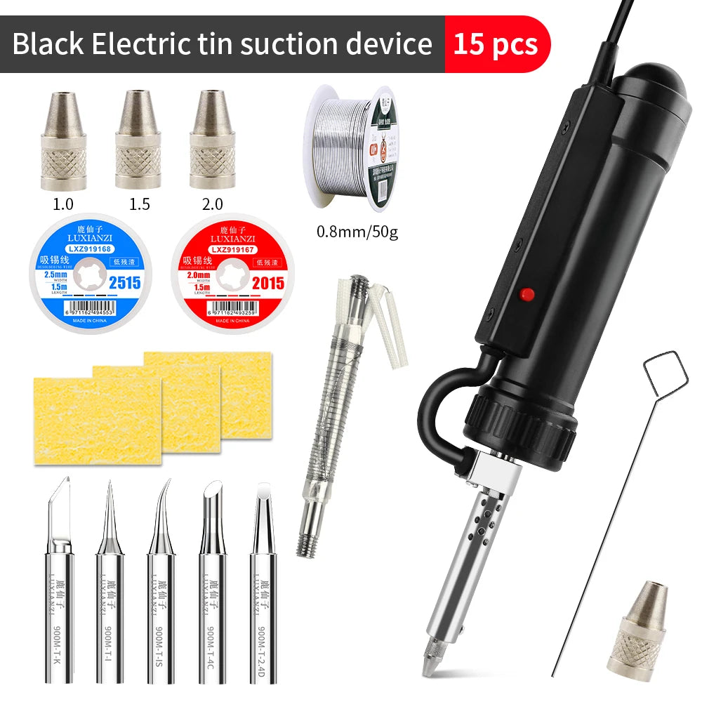 LUXIANZI 40W Desoldering Machine 2IN1 Electric Soldering Iron Suction Tin Sucker Vacuum Gun Hand Welding Tool Desoldering Pump