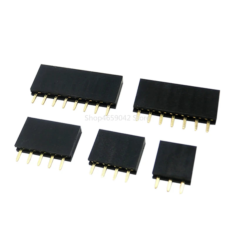 50pcs/box 2.54mm Pitch Single Row Straight Female Pin Header Strip Connector Kit for PCB Board