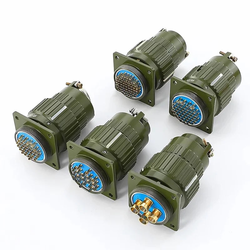 Y28M Fixed Type 28mm Aviation Plug Socket 4/7/8/10/12/14/19/24/32/37Pin Industrie Fast Buckle Male Female Connector Army Green