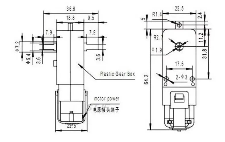 TT Motor 130 Motor Smart Car Gear Motor Robot Gear Motor Smart Car Double Shaft Yellow