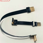 1PC Ribbon Flat FPV HDMI-Compatible Connector Flexible Cable Raspberry Pi 4 Micro HDTV To HD/Mini HD Female 90 Degree FFC 20pin