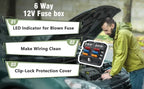 6/12 Way Blade Fuse 12-24V Car Boat Fuse Box Holder With Plastic Cover For Power Panel Board Camper RV Accessorie