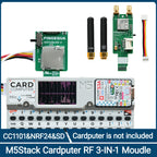 PINGEQUA M5Stack Cardputer RF 3-in-1 Board, NRF24L01+ PA/LNA & CC1101 Sub-GHz Transceiver with MicroSD Slot - Plug & Play