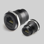 Metal CAT6A C-type RJ45 Network Direct Module Socket Cat 6A Ethernet Interface Data Signal Connector RJ45 Round Panel Sockets
