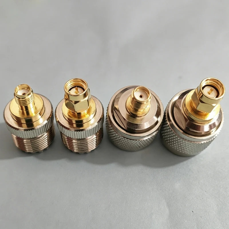 SMA to UHF PL259 SO239 RF Coaxial Adapter Converter Kit 50 Ohm Low Loss Connector for Amateur Radio WiFi/Antenna/Signal Booster