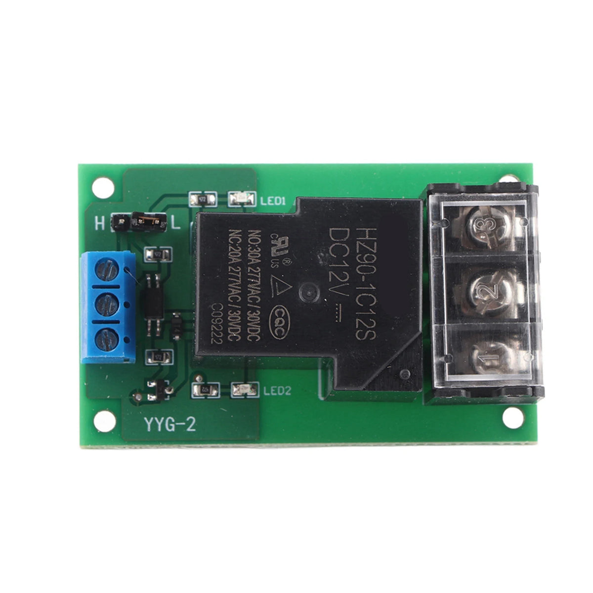 30A YYG-2 DC 5V/12V/24V Relay Module High Power One Way High/Low Level Trigger Optocoupler Isolation Relay Module