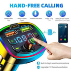 Car Charger Bluetooth 5.0 FM Transmitter Receiver Dual USB Car MP3 Player Adapter Auto Stereo Radio Handsfree Wireless Car Kit