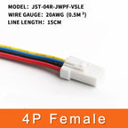 1 Set JST Automobile Car Waterproof Connector 2/3/4/6/8Pin Male&Female Harness Plug Socket with 15CM Wire 0.6MM JST02T/02R-JWPF