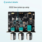 B02B-Bluetooth 5.0 Decoder Board Dual Channel Stereo Low Noise High and Low Tone Pre-Module Amplifier Board ZK-PT1