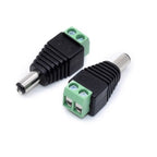 Male and Female Welding-Free DC Plug 5.5x2.1mm 2.5mm Welding-Free DC Female Head Green Terminal Monitoring Power Plug Push-But