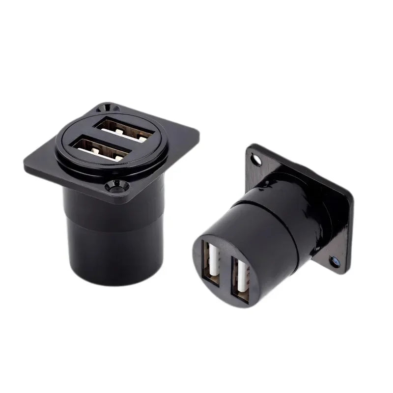 1pc Metal Round/D Type Module RJ45 CAT6&USB 2.0/3.0&Type C&HDMI-Jack Socket Through Network Panel Mounting Electronic Connector