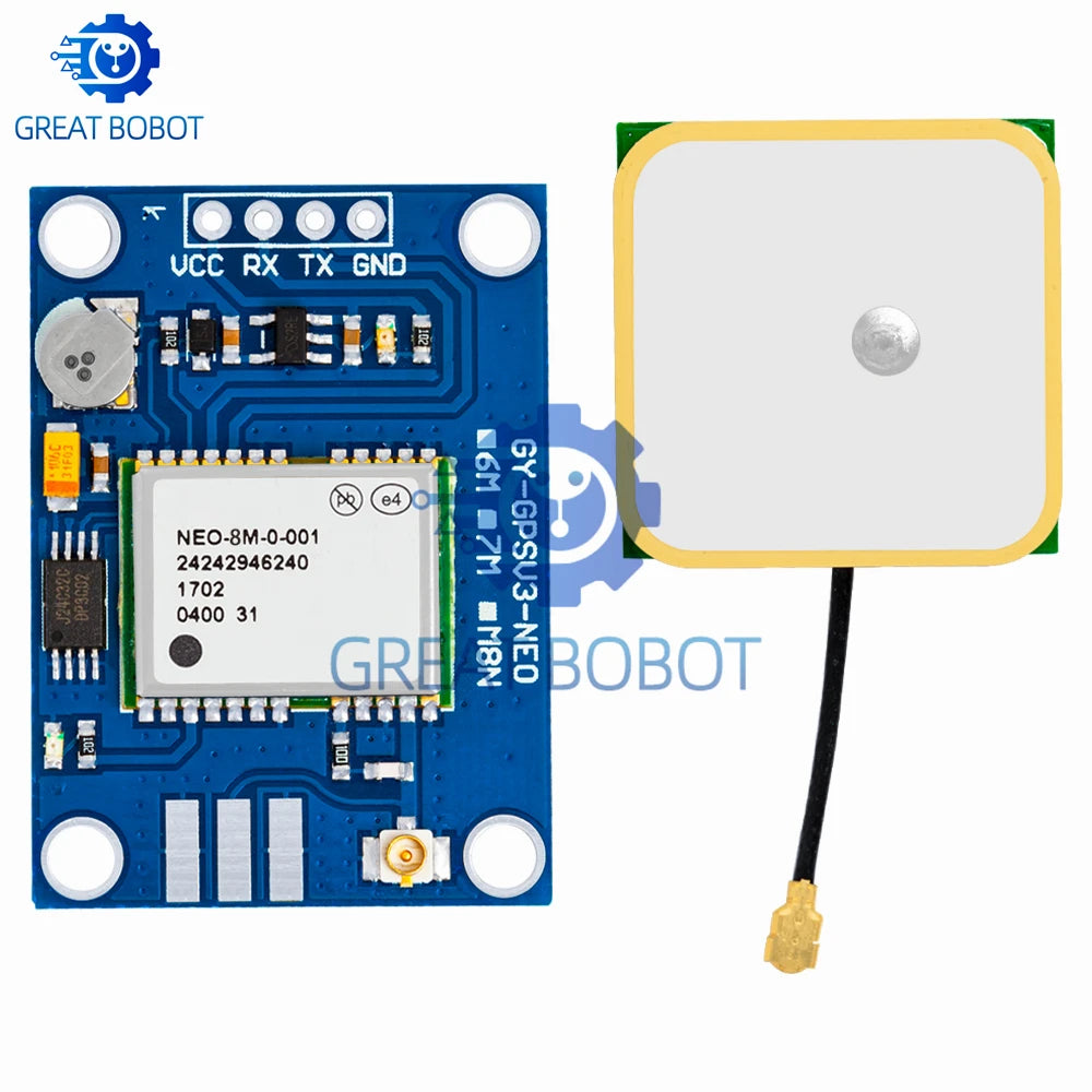 NEO-M8N/NEO-6M GPS Module (GY-GPSV3): Compatible with APM 1.65/2.56, Pixhawk V2.4.5 & MWC Controllers – 3.6V Operating Voltage