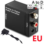 ADC Analog To Digital Audio Converter RCA to Optical Toslink Audio Adapter Analog Digital Fiber Toslink Coaxial Audio Converter
