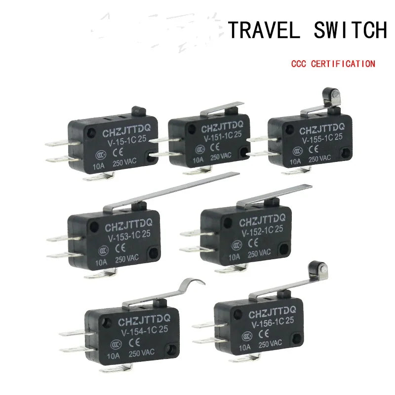 1PCS Micro Limit Switch CHZJTTDQ V-15.V-151.V-152.V-153.V-154.V-155.V-156.-1C 25 Travel Switch Limit Switch Silver Contact