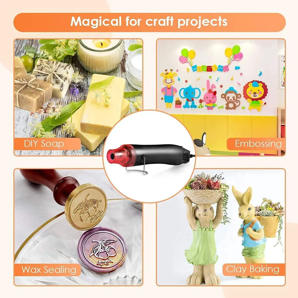 Mini Heat Gun Portable Mini Handheld Hot Air Gun for DIY Shrink Wrapping PVC Drying Paint Embossing, DIY Acrylic Resin Craft