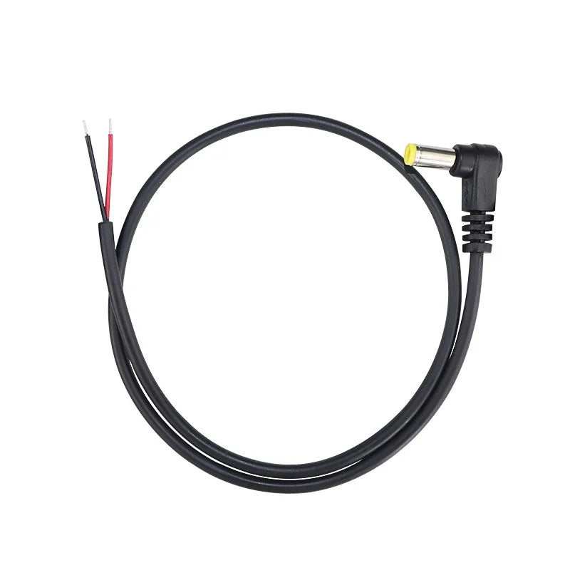 DC 5.5*2.1 / 5.5*2.5 Male 90 Degree Right Angle Connector Power DIY Cable Charging Line Monitoring Power Extension Wire