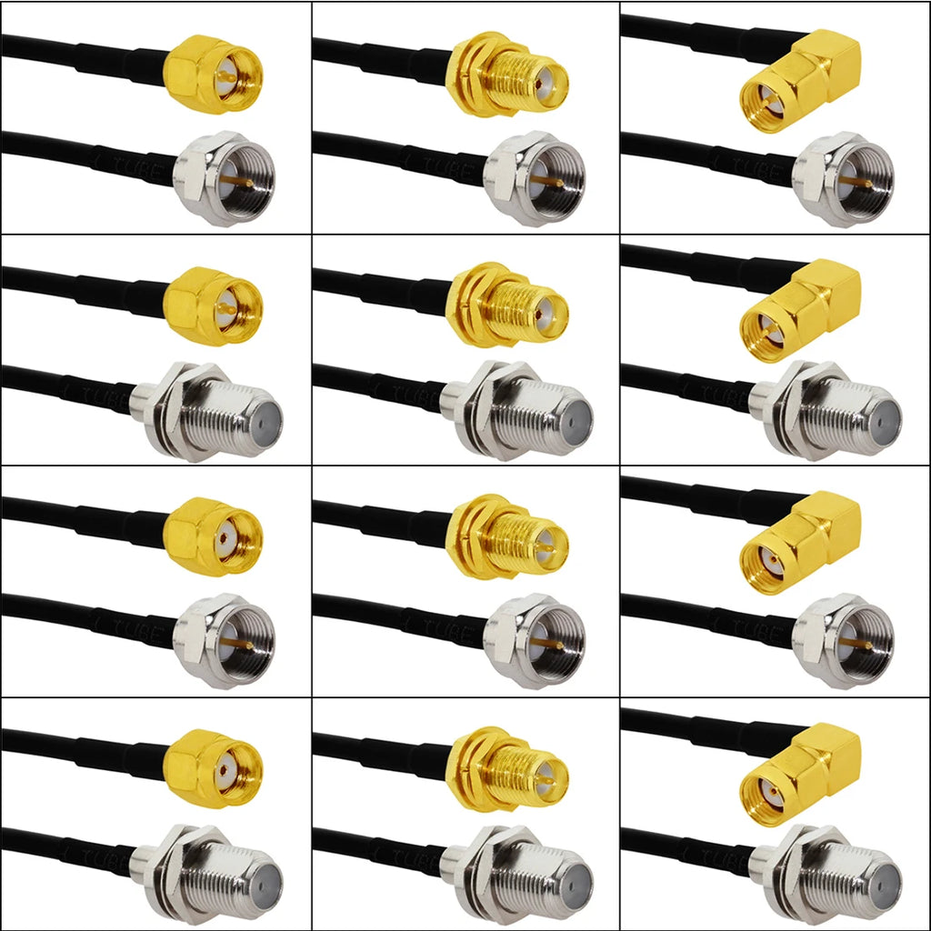 1pc SMA RF/RP Male/Female to F Plug Jack Pigtail Cable RG174 20cm/30cm/50cm NEW SMA to F RF Coax Adapter