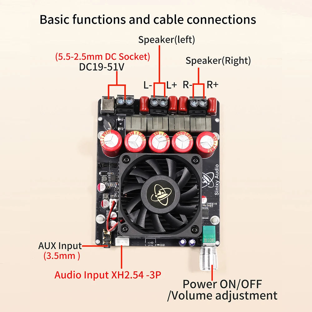 XY-AP1200 Pure Power Amplifier Board Class-D Power Amplifier 600W+600W 2-Channel TPA3255 Amplificador For Hi-Fi Speakers
