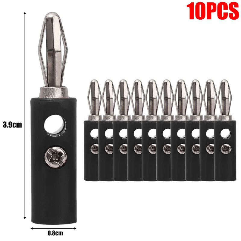 10-100pcs Wire Cable Screw Type Banana Plug Connector Adapter Cables Plugs Terminal for Musical Audio Speaker Video Receiver