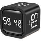 Adjustable Cube Timer - 5/10/30/60 Minute Countdowns, Settings - Pause, Resume, Silent, Vibrate & Sound Alarm for Work, Study
