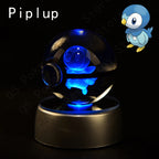 Pokemon Crystal Ball 3D Mewtwo Pikachu Gengar Pokeball 3D Night Light Lamp Glass Statue Pokemon Crystal Ball Birthday Gift