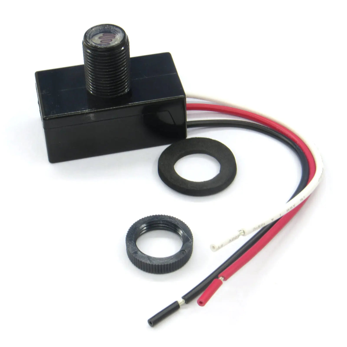 24V Automatic Dusk to Dawn Photocell Photo Control Light Sensor Switch for Hardwire Outdoor Lamp Posts, Black
