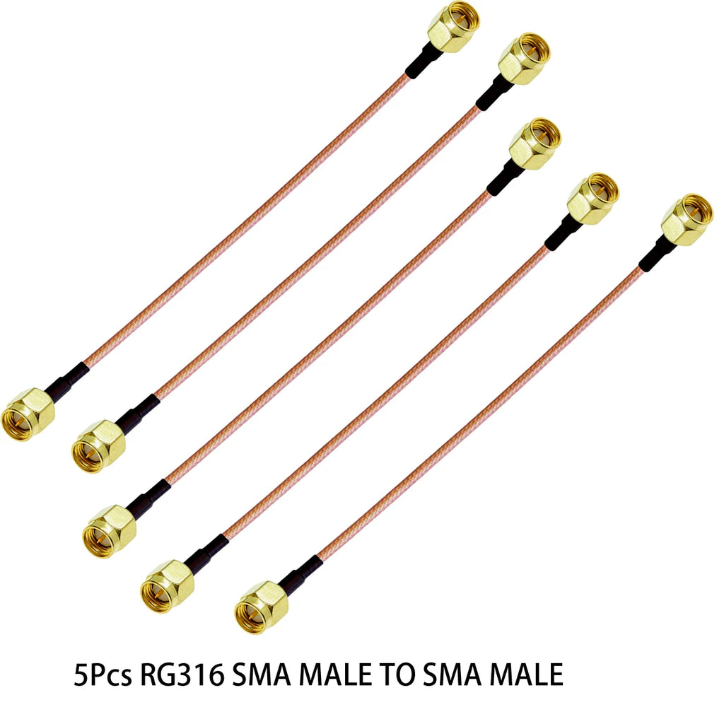 5Pcs SMA to SMA Cable Male to Male Connector Antenna extension jumper RF cable Pigtail Adapter Cable RG316  3G 4G GSM Antenna