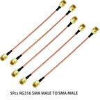 5Pcs SMA to SMA Cable Male to Male Connector Antenna extension jumper RF cable Pigtail Adapter Cable RG316  3G 4G GSM Antenna